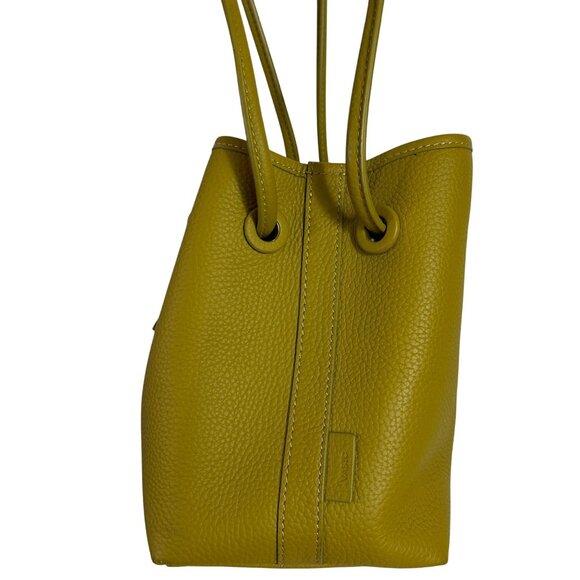 VASIC Bond Mini Tote Bag LEATHER Sacoche Yellow Chartreuse Green Knotted - Picture 3 of 13